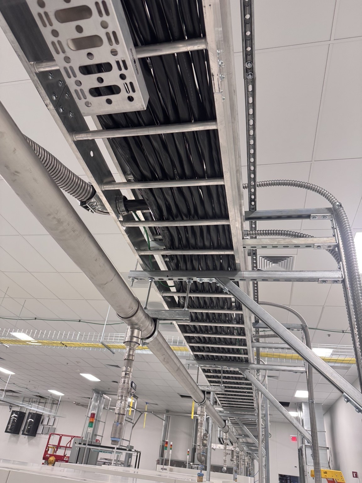 Industrial cable tray installation
